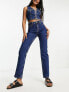 Weekday Smooth high waist slim leg stretch jeans in nobel blue