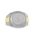 ფოტო #1 პროდუქტის Men's Diamond Two-Tone Circle Cluster Style Ring (1/10 ct. t.w.) in 18k Gold-Plate Sterling Silver (Also in Sterling Silver)