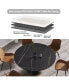 59.05" Modern Artificial Stone Round Black Carbon Steel Base Dining Table-Can Accommodate 6 People