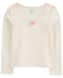 Kid Embroidered Ribbed Knit Top 6-6X