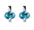 Серьги SOHI Rose Stud Glam. Blue, Silver - фото #1