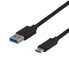 Фото #1 товара Deltaco USBC-1152 - 1 m - USB C - USB A - USB 3.2 Gen 1 (3.1 Gen 1) - Black