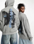 Фото #8 товара Reclaimed Vintage unisex out of focus graphic hoodie in washed grey