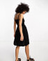 Фото #8 товара ONLY shirred detail button down mini dress in black