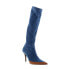 Diesel D-Venus KBT Y02917-P4734-T6019 Womens Blue Canvas Knee High Boots 6