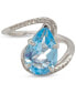 ფოტო #1 პროდუქტის Sky Blue Topaz (3 ct. t.w.) & White Topaz Accent Swirl Statement Ring in Sterling Silver