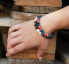 Beaded bracelet made of lava stone and howlite MINK55