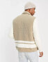 Фото #8 товара Hollister monogram logo sherpa lined shawl collar full zip knit cardigan in tan