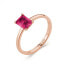 Minimalist bronze ring with fuchsia zircon Allegra RZAL062