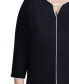 ფოტო #1 პროდუქტის Plus Size 3/4 Sleeve Piped Top