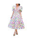 ფოტო #1 პროდუქტის Oliana Floral Smocked Midi Dress