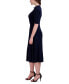 ფოტო #3 პროდუქტის Petite Mock-Neck Short-Sleeve Midi Dress