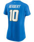 Фото #2 товара Women's Justin Herbert Powder Blue Los Angeles Chargers Name Number T-shirt