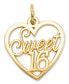 Очарование Macy's 14k Gold, Sweet 16 Heart.