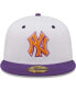 Фото #3 товара Men's White, Purple New York Yankees 2000 World Series Grape Lolli 59Fifty Fitted Hat