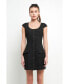 Women's Scooped Neck Buttoned Mini Dress