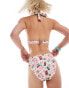 Фото #3 товара Reclaimed Vintage bikini bottom in pink western cowboy print