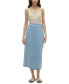 Women's Zinnia Solid Denim Wrap Midi Skirt