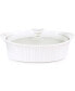 Фото #1 товара French White 2.5-Qt. Oval Casserole with Glass Cover