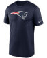 Фото #3 товара Men's Big and Tall Navy New England Patriots Logo Essential Legend Performance T-shirt