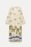 Платье-туника из 100% ткани рами с принтом — zw collection ZARA