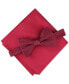 Фото #1 товара Men's Mini Neat Pre-Tied Bow Tie & Solid Pocket Square Set, Created for Macy's