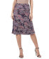 Women's Paisley Elastic Waist Knee Length Skirt