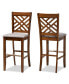 Jason Modern and Contemporary Fabric Upholstered 2 Piece Bar Stool Set