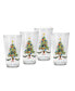 Фото #1 товара Christmas Tree Tapered Cooler 4 Piece Glass Set, 16 oz