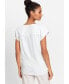 ფოტო #3 პროდუქტის Cotton Linen Short Sleeve Mixed Media T-Shirt