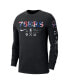 Фото #4 товара Men's Black Philadelphia 76ers Essential Air Traffic Control Long Sleeve T-shirt
