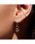 ფოტო #2 პროდუქტის Women's 14K Gold Plated Earrings Garnet Flower Hoops
