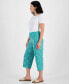 Фото #3 товара Petite Printed Pull-On Capri Pants, Created for Macy's