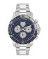 Фото #1 товара Men's Chronograph Date Quartz Powerlift Silver-Tone Stainless Steel Bracelet Watch 45mm