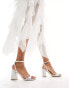 Be Mine Bridal Almee embellished block heel sandals in ivory ELFENBEIN, SATIN, 37 - фото #3