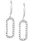 ფოტო #3 პროდუქტის Crystal Pavé Link Leverback Drop Earrings in Sterling Silver