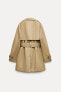 Zw collection cropped trench coat with belt