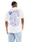 Jack & Jones oversized t-shirt with japanese garden backprint in white