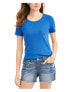 Style & Co Women's Scoop Neck Short Sleeve Knit Top Blue S