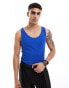 Фото #1 товара ASOS DESIGN muscle fit rib vest in blue