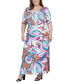 Фото #4 товара Plus Size Elbow Sleeve Casual A Line Maxi Dress