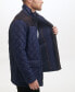 Men's Mixed Media Diamond-Like Quilt Coat