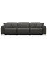 Фото #3 товара Adney 121" 3 Pc Zero Gravity Fabric Sectional with 3 Power Recliners, Created for Macy's