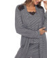 ფოტო #6 პროდუქტის Women's 3 Piece Striped Pajama Robe Set