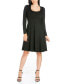 ფოტო #1 პროდუქტის Women's Classic Long Sleeve Flared Mini Dress