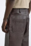 Leather carpenter bermuda shorts with pocket