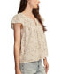 ფოტო #3 პროდუქტის Women's Printed Smocked Top