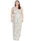 Фото #1 товара Plus Size Jacquard Embellished Pleated Gown