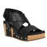 Фото #2 товара Corkys Guilty Pleasure Perforated Studded Wedge Strappy Womens Black Casual San