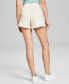 Women's High Rise Pleat-Front Denim Shorts, Created for Macy's